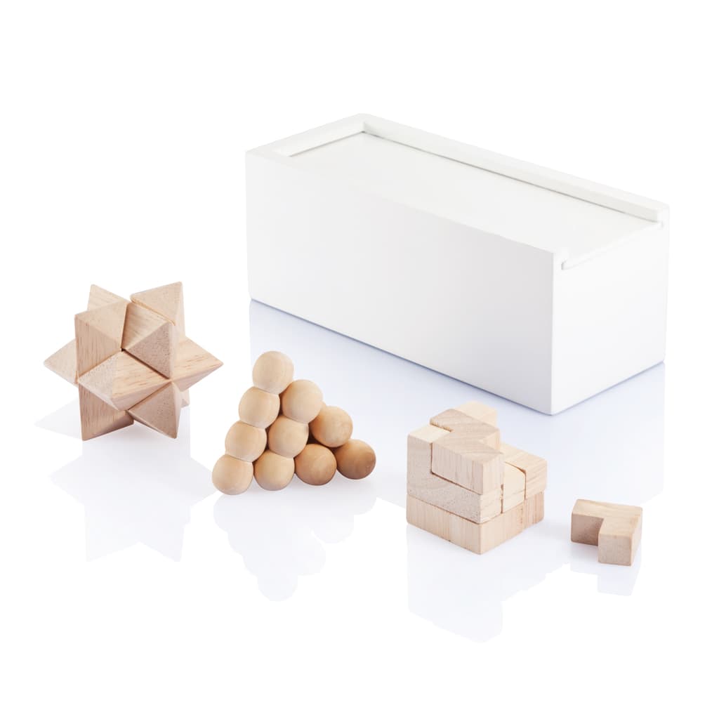 Wooden Brain Teaser Puzzle Set